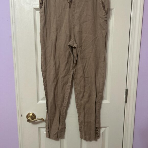 Nicole Miller 100% linen drawstring pants - Picture 2 of 3